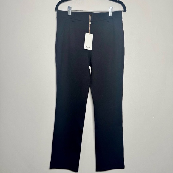 Quince Ultra-Stretch Ponte Straight Leg Pants Black M NWT Pull-On - Picture 11 of 12
